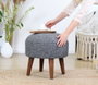 Atelier Del Sofa Puf de Terciopelo Gris